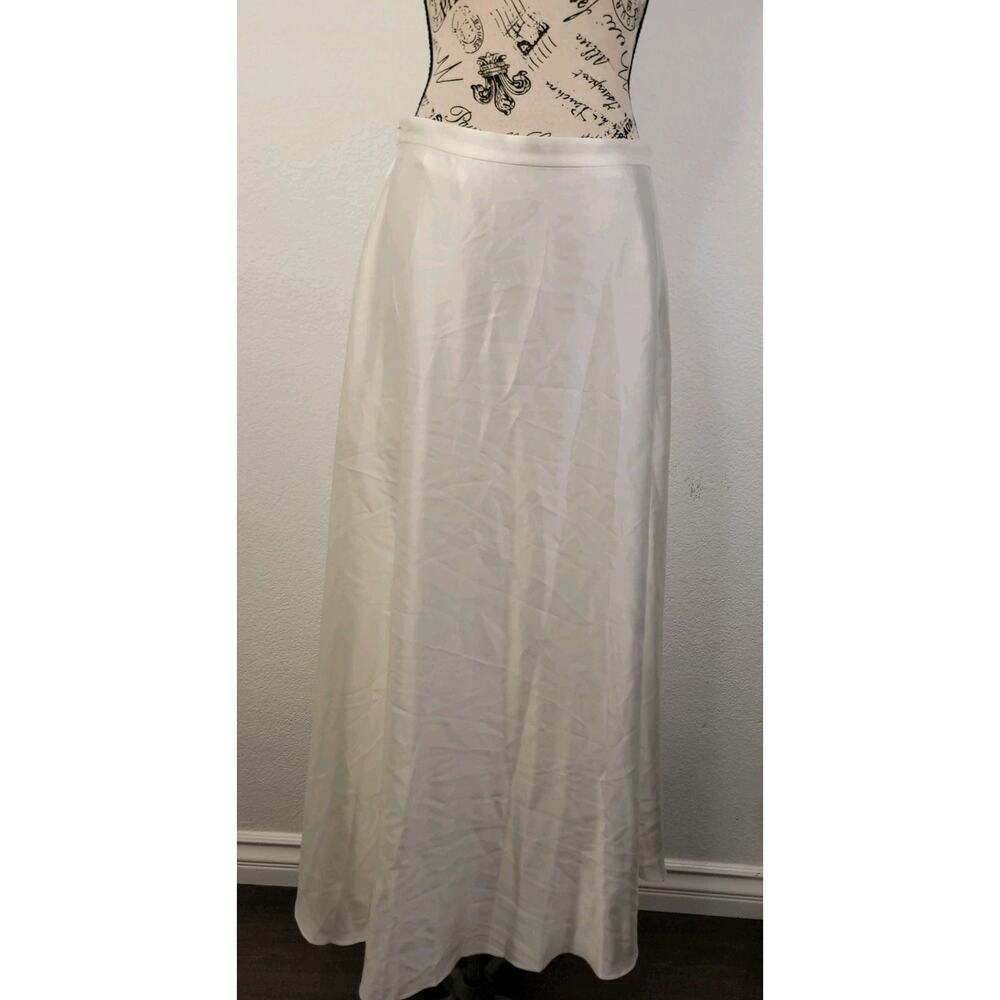 Lilysilk Slip Silk Maxi Skirt Size 6 Pockets Pearl Zip Office Capsule Minimal - Picture 2 of 11